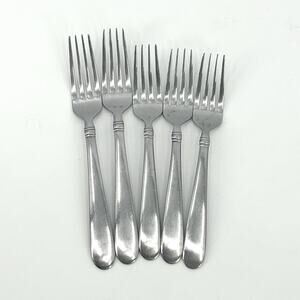 Towle Ariel Satin Lot of 5~3 Salad Forks 7-3/8 & 2 Dinner Forks 8 1/8 Stainless